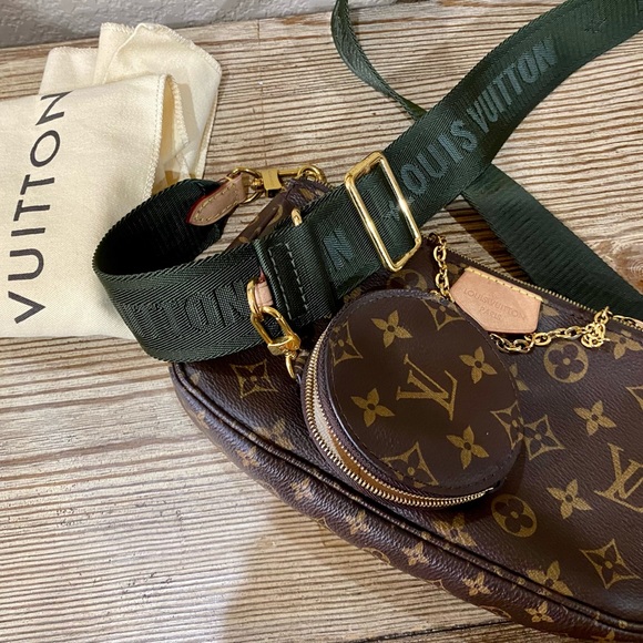 ❌SOLD❌ Authentic Like New Louis Vuitton Multi Pochette Accessories Army Green - Picture 5 of 16